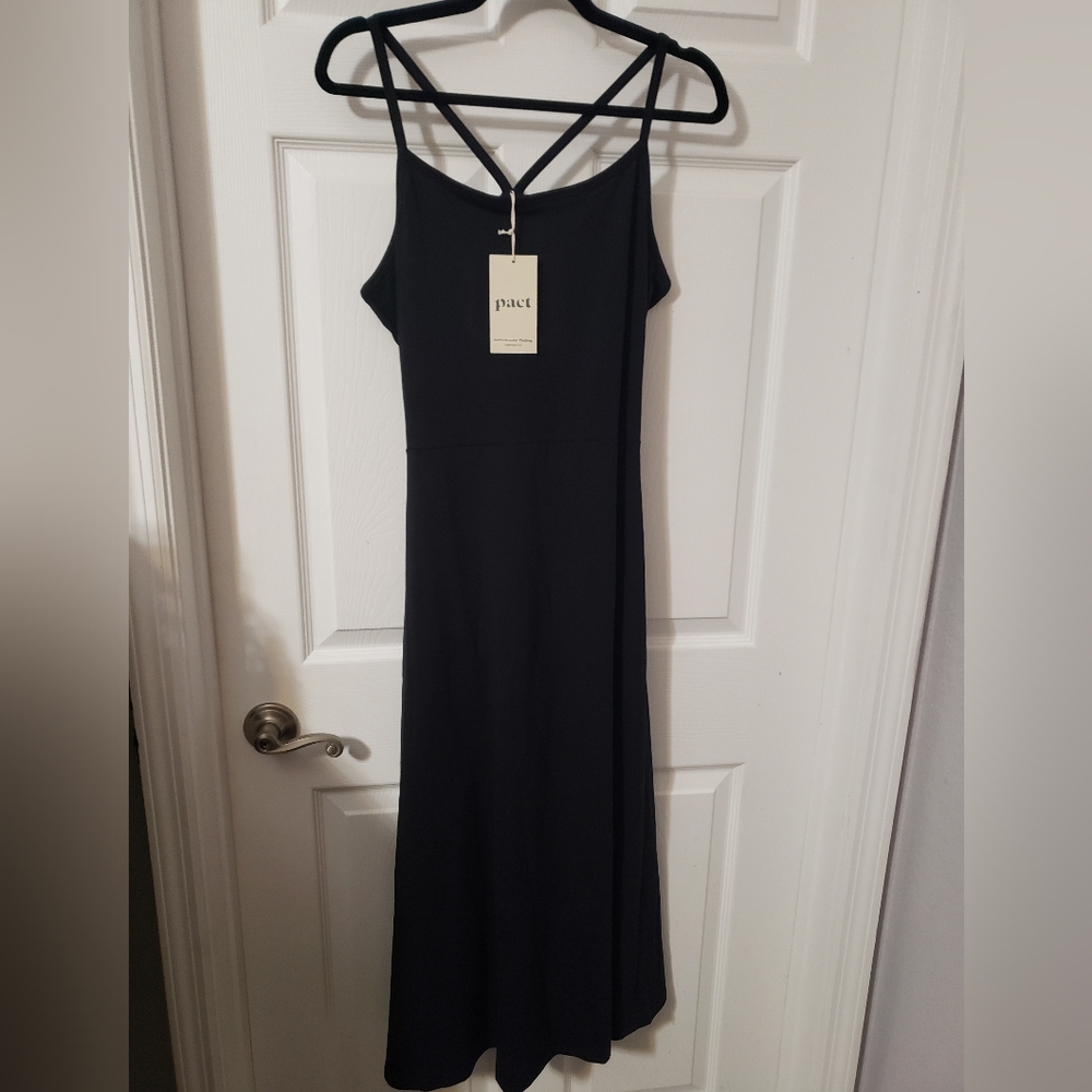 Pact Women's Black Fit & Flare Midi Dress, XL